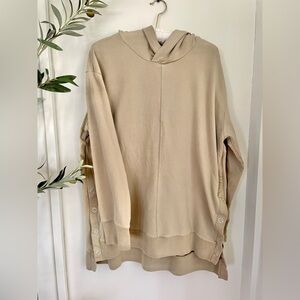 Garnet Hill Snap Side Hooded Tunic Sand Wash
